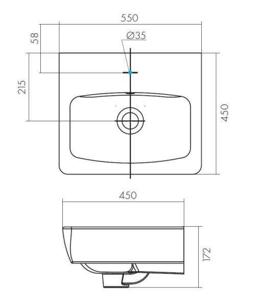 Раковина подвесная (55х45) Santek Нео 55 1WH302185
