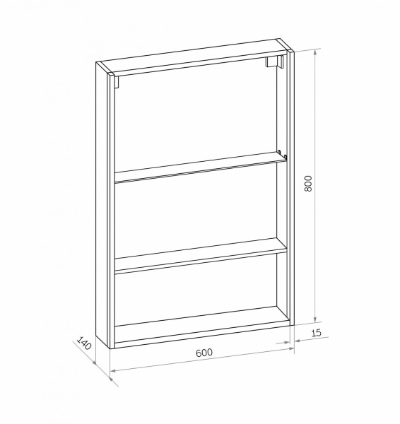 Зеркало шкаф с подсветкой Art&Max Foggia AM-Fog-600-800-1D-R-DS-F-Nero