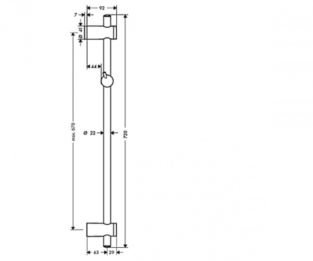Душевая штанга HANSGROHE UNICA RENO 27704000 Душевая штанга HANSGROHE UNICA RENO 27704000