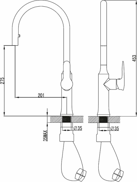 Смеситель для кухни Ravak KM 017.00 X070078