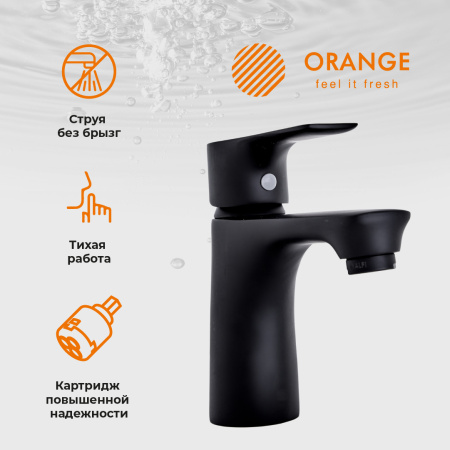 Смеситель для раковины однорычажный Orange Aristo M19-021b черный