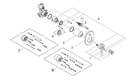 Смеситель для ванны Grohe BauClassic 29047 000 (29047000) хром