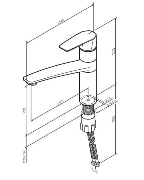 Смеситель для кухни Am.Pm Gem F90A00022