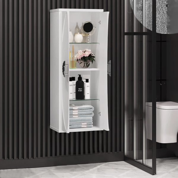 Пенал Opadiris Ибица, подвесной, цвет белый/хром, 00-00007284