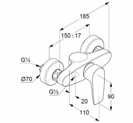 Смеситель для душа Kludi Pure&Style 348410575