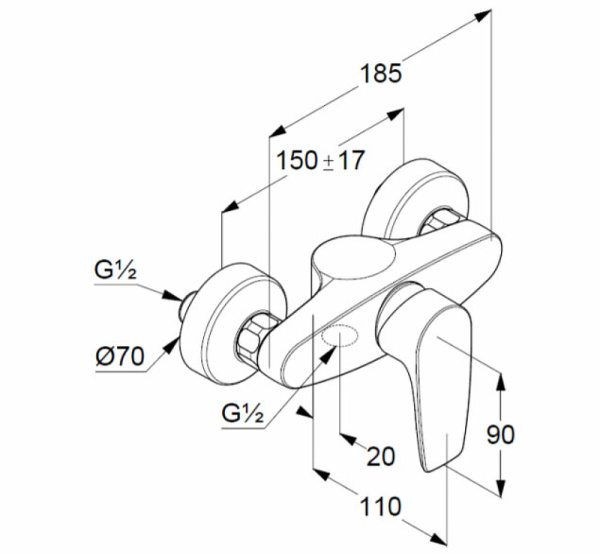 Смеситель для душа Kludi Pure&Style 348410575