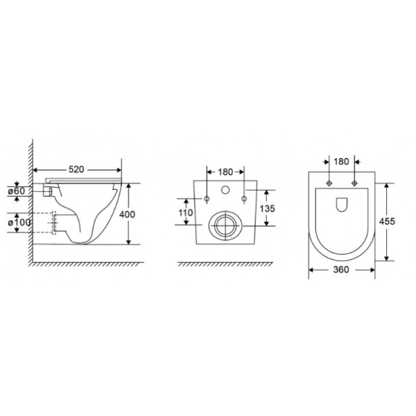 Комплект унитаза с инсталляцией Grossman Galaxy 97.4411SQC.01.210 с клавишей смыва
