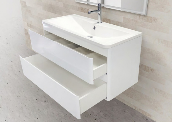 База под раковину подвесная  BelBagno ACQUA-800-2C-SO-BL Bianco Lucido
