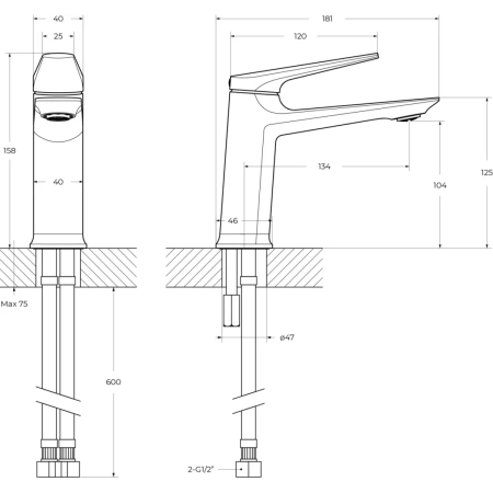 Смеситель для раковины Cezares Liner LINER-LS-01-W0 без донного клапана, хром