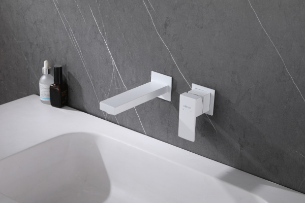 Смеситель ABBER Daheim AF8212W для раковины скрытого монтажа, белый матовый