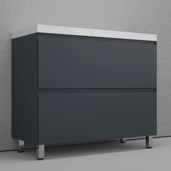 Тумба напольная без раковины 100 см Style Line Манхэттен ЛС-00002369 графит матовый