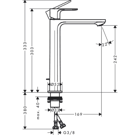 Смеситель для раковины Hansgrohe Rebris S 72580670