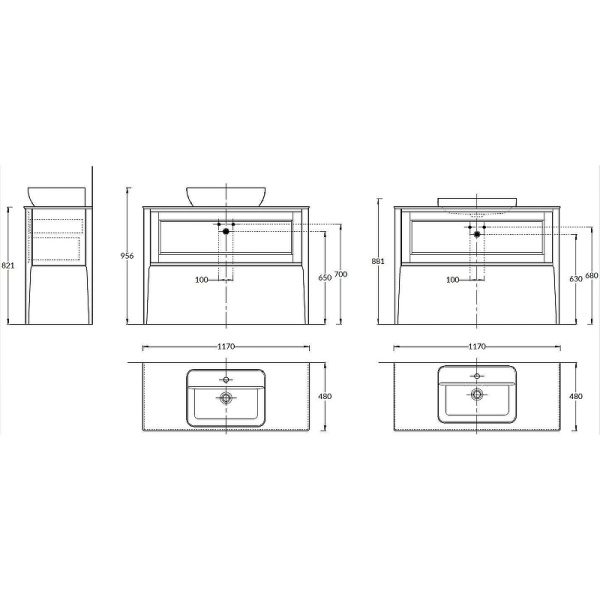 Тумба под раковину Kerama Marazzi Plaza Classic Neo PL.CN.120.1\CAP.M