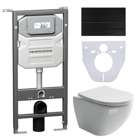 Комплект унитаза с инсталляцией Ceramicanova Metropol CN4002_1002B_1000