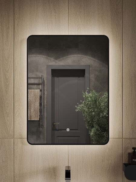 Зеркало с LED подсветкой и сенсорной кнопкой Orange Black BL-60ZE  черный