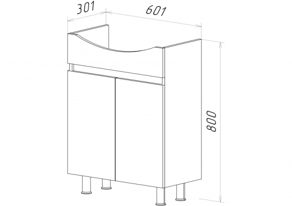 Тумба под раковину Misty Амур 60  Э-Аму01060-011Н