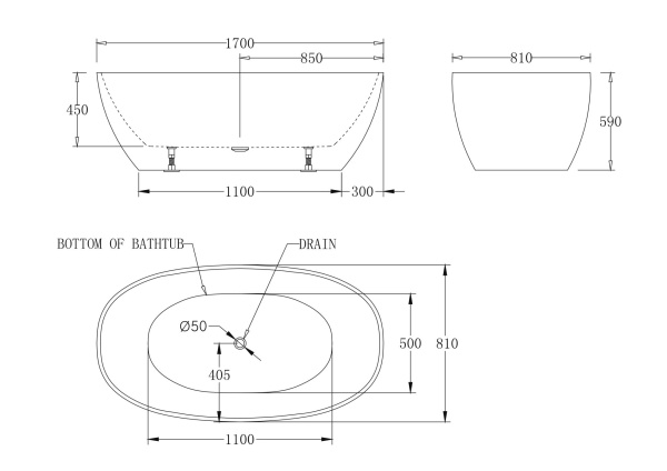 Акриловая ванна (170x81) BelBagno BB81-1700-W0 Акриловая ванна (170x81) BelBagno BB81-1700-W0