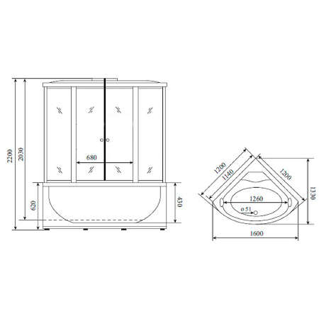 Душевая кабина Timo Standart Silver Fabric T-6625SF