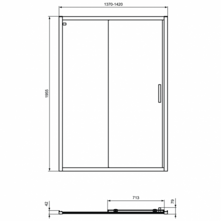 Сдвижная дверь в нишу 140 см, Ideal Standard CONNECT 2 Sliding door, K968601