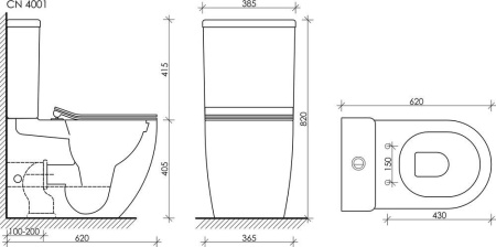 Бачок для унитаза Ceramica Nova Metropol CN4001-T