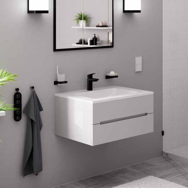 Смеситель для раковины с донным клапаном Hansgrohe Logis CoolStart 71102670 черный матовый