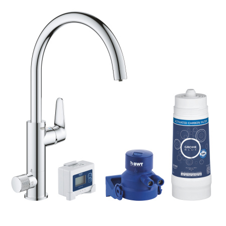 Смеситель для кухни с фильтром Grohe Blue Pure Bau Curve 3038 5000 (30385000) хром