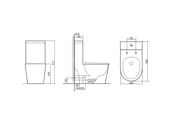 Унитаз напольный безободковый SantiLine SL-5029