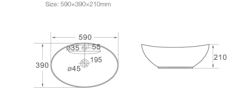 Раковина накладная (59х39) SantiLine SL-1022