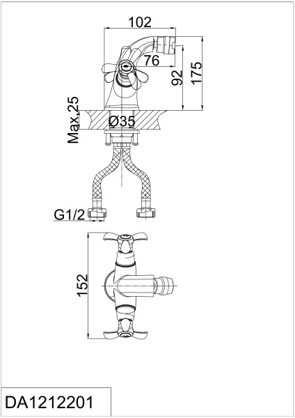 Смеситель для биде D&K Hessen Documenta (DA1212201)