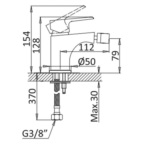 Смеситель для биде Cezares Nautic NAUTIC-BS1-NOP