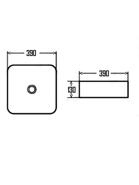 Раковина накладная (39x39) AQUAme AQM5011MP