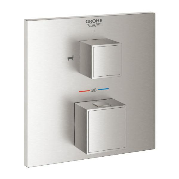 Смеситель для ванны термостатический GROHE Grohtherm Cube 24155 DC0 (24155DC0) суперсталь