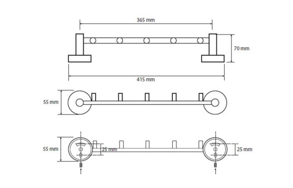 Держатель с 5 крючками Bemeta Omega 104105112