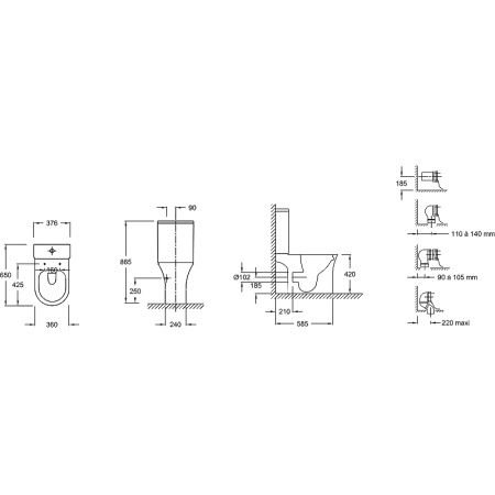 Чаша напольного унитаза Jacob Delafon Aleo UJAL102-0