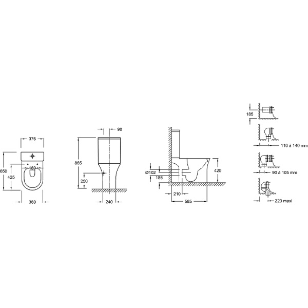 Чаша напольного унитаза Jacob Delafon Aleo UJAL102-0