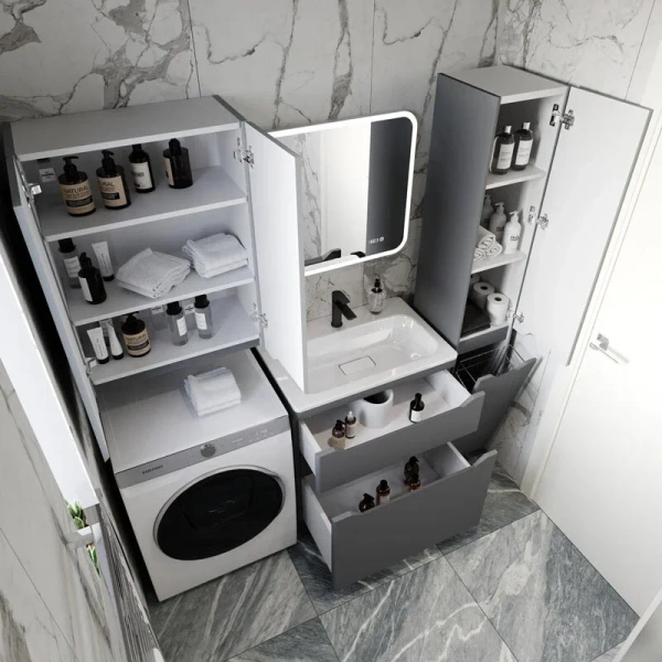 Тумба под раковину Style Line Марелла 80 Люкс Plus СС-00002403 серый матовый