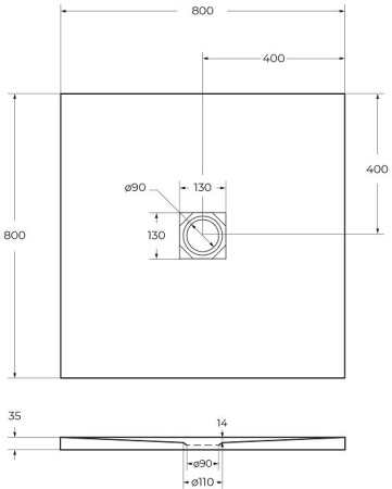 Душевой поддон BelBagno UNO TRAY-MR-UNO-A-80-35-W-CR