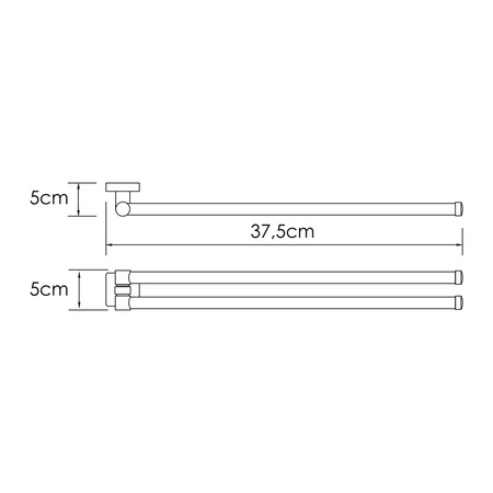 Держатель полотенец двойной WasserKRAFT Rhin K-8731