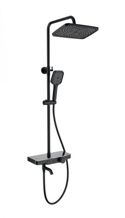 Душевая система с термостатом WONZON & WOGHAND, черный матовый WW-B3099-A-MB