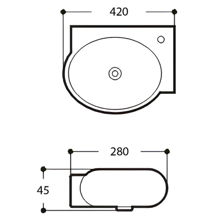 Раковина подвесная (42х28) Aquatek  R AQ5304-00
