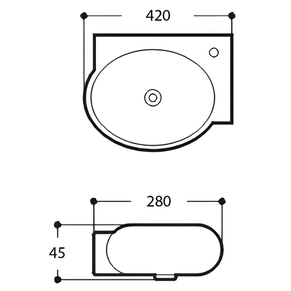 Раковина подвесная (42х28) Aquatek  R AQ5304-00