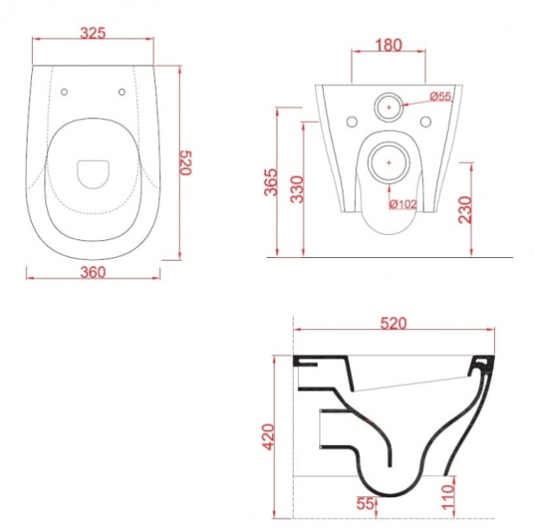 Унитаз подвесной ArtCeram Ten TE30 (TEV003 01;00) без сиденья