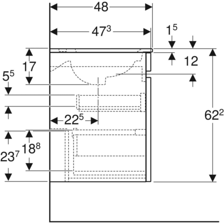 Комплект для двойной встраиваемой раковины в тонком исполнении Geberit Renova Plan 501.918.JK.1
