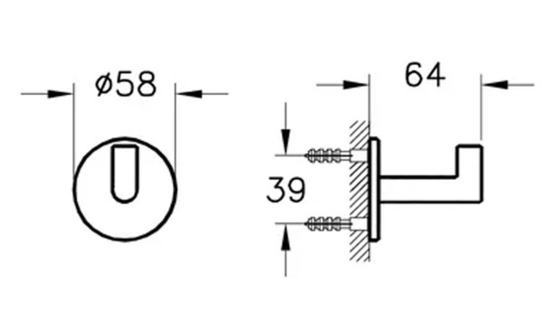 Крючок Vitra Origin A4488426, медь 