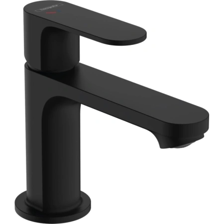 Смеситель для раковины с донным клапаном CoolStart EcoSmart+ Hansgrohe Rebris S 72586670 черный матовый