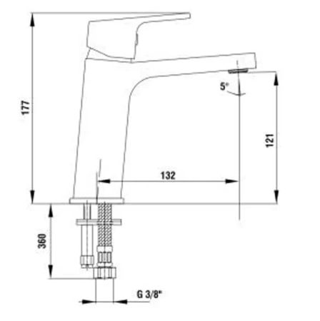 Смеситель для раковины E.C.A Tiera 104808989EX