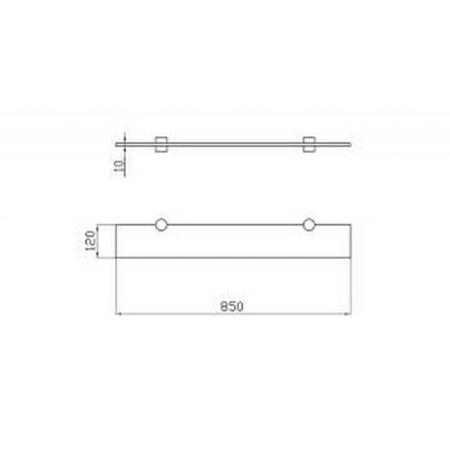 Полка Aquaton 85 стеклянная 1A110303XX010
