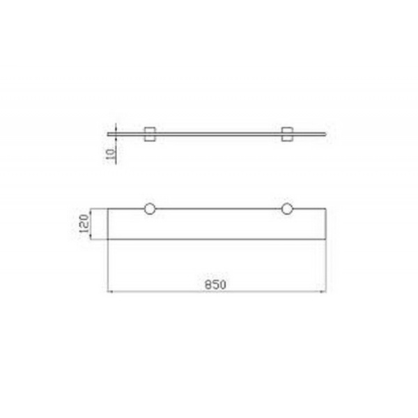 Полка Aquaton 85 стеклянная 1A110303XX010