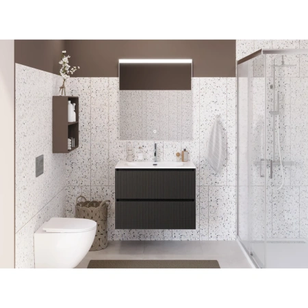 Тумба под раковину 80 BelBagno Uno UNO-MINI-800-2C-SO-GSO темно-серый матовый, без раковины