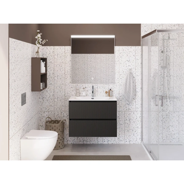 Тумба под раковину 70 BelBagno Uno UNO-MINI-700-2C-SO-GSO темно-серый матовый, без раковины